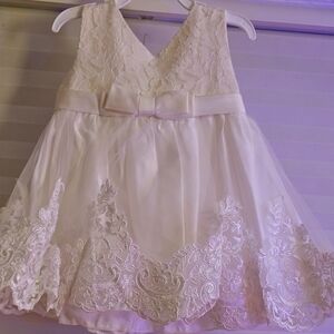 Charming Lace Kids Dress in Cream